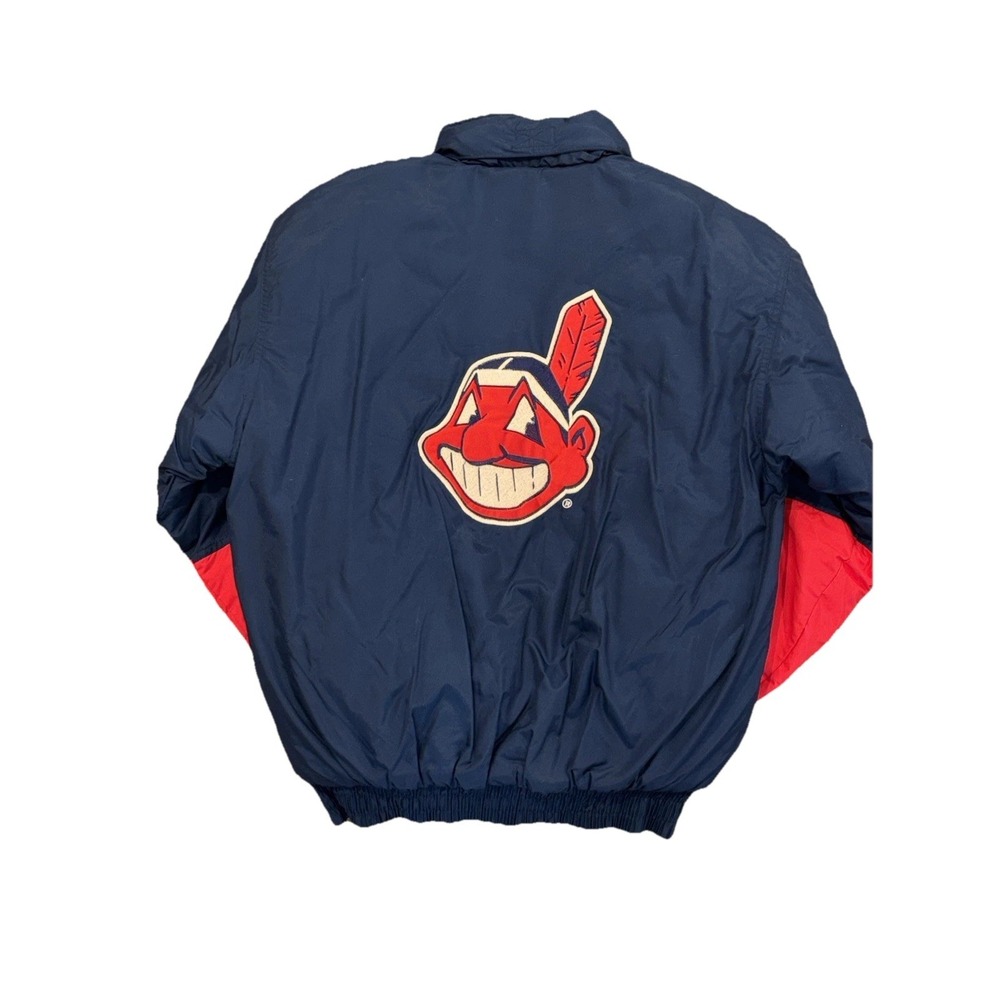Vtg 90s Cleveland Indians Guardians Wahoo Winter Coat KW Exclusive Logo 7 Mens M